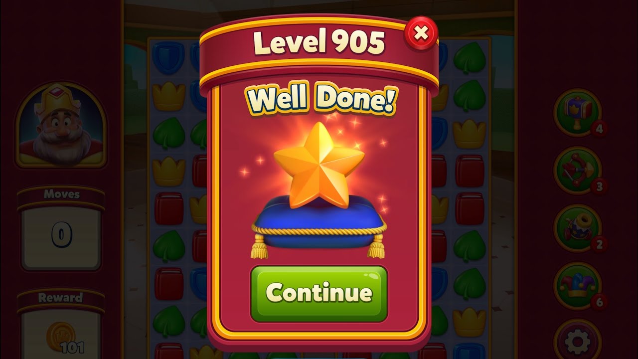 Royal Match - King Robert - Hard Level 905 (last move clearance)