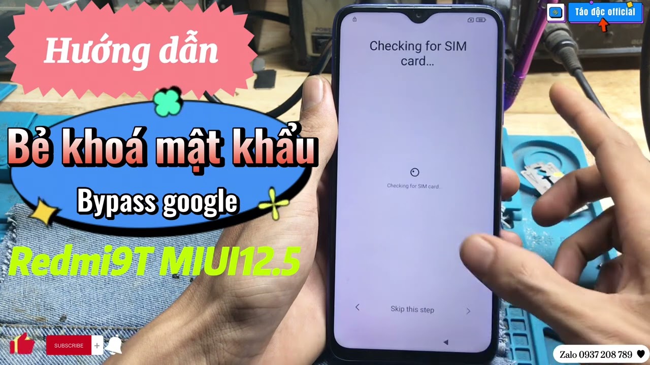Hướng dẫn bẻ khoá mật khẩu bypass google redmi 9T MIUI 12.5