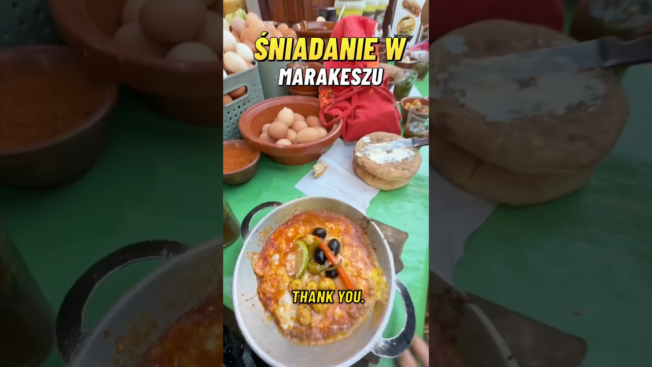 Śniadanie w Maroko Street Food MARAKESZ Jajecznica na ostro