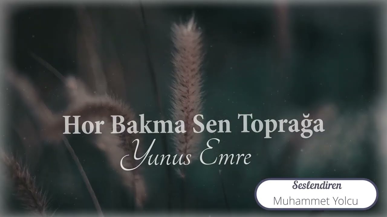 Yunus Emre Şiiri | Hor Bakma Sen Toprağa... #şiir