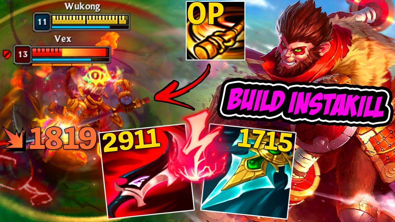 WUKONG FULL LETALIDADE BUILD INSTAKILL É MUITO FORTE !! - LEAGUE OF LEGENDS