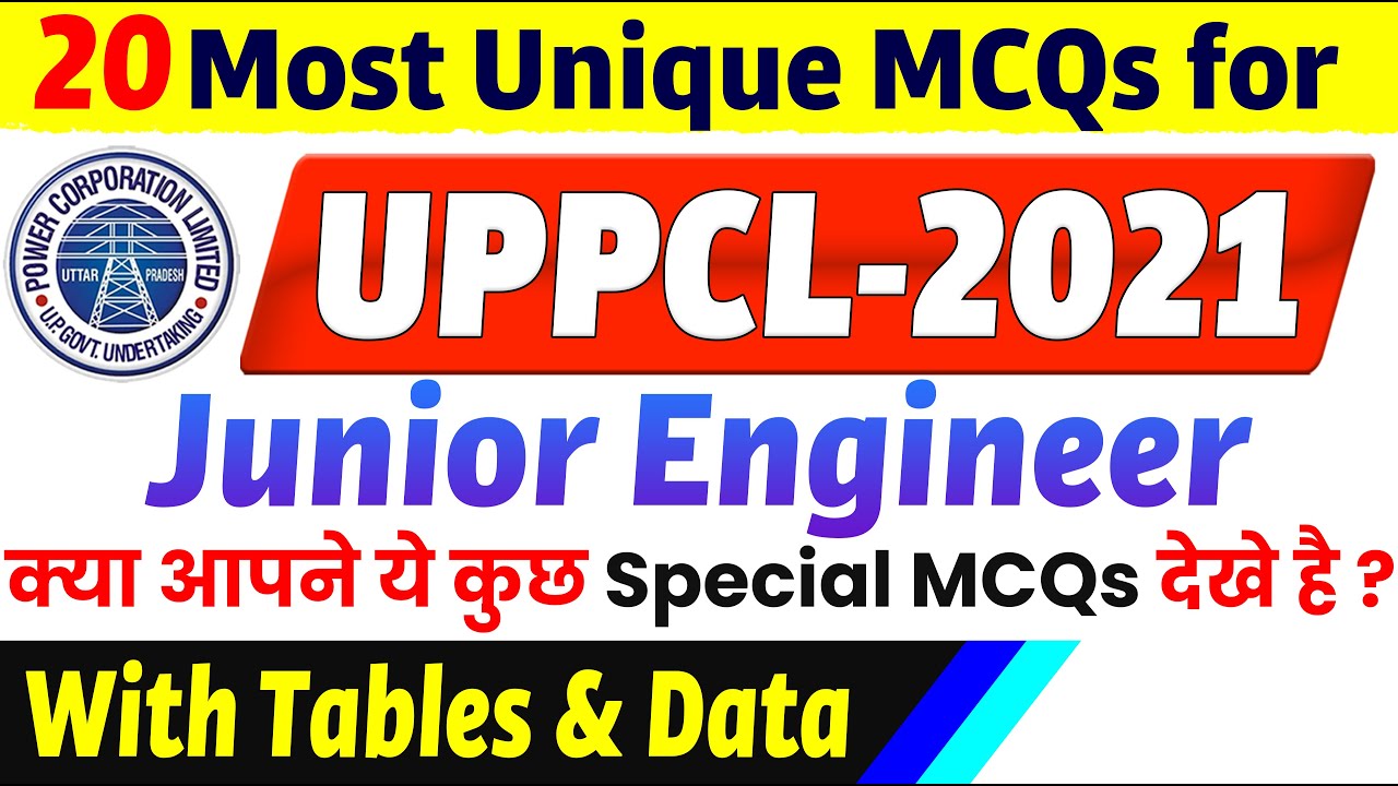 20 Most Unique MCQs for UPPCL JE Electrical 2021 | UPPCL JE SUPER MCQ Series | Most Expected MCQs