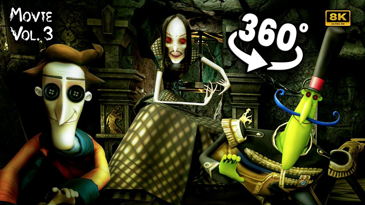 360° CORALINE | Beldam Movie Collection Part 7,8,9 | Scary VR 360º 8K Animation Film
