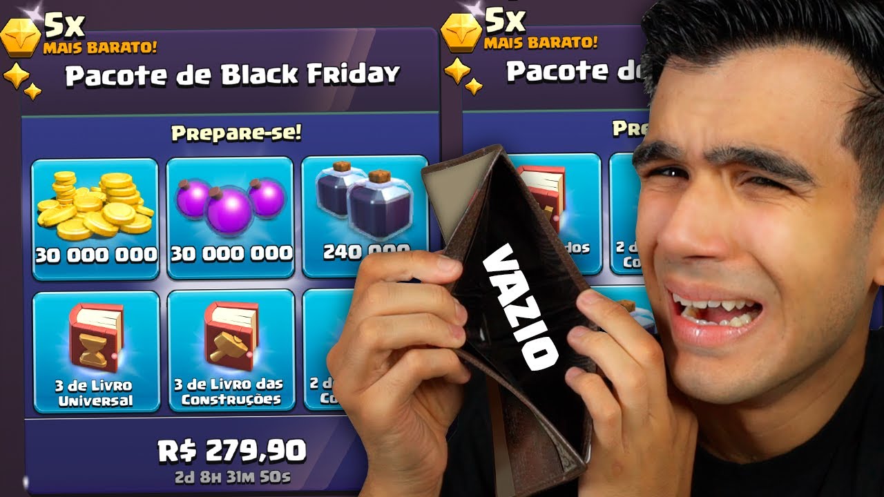 COMPREI TODAS AS OFERTAS DE BLACK FRIDAY E FALI! CLASH OF CLANS