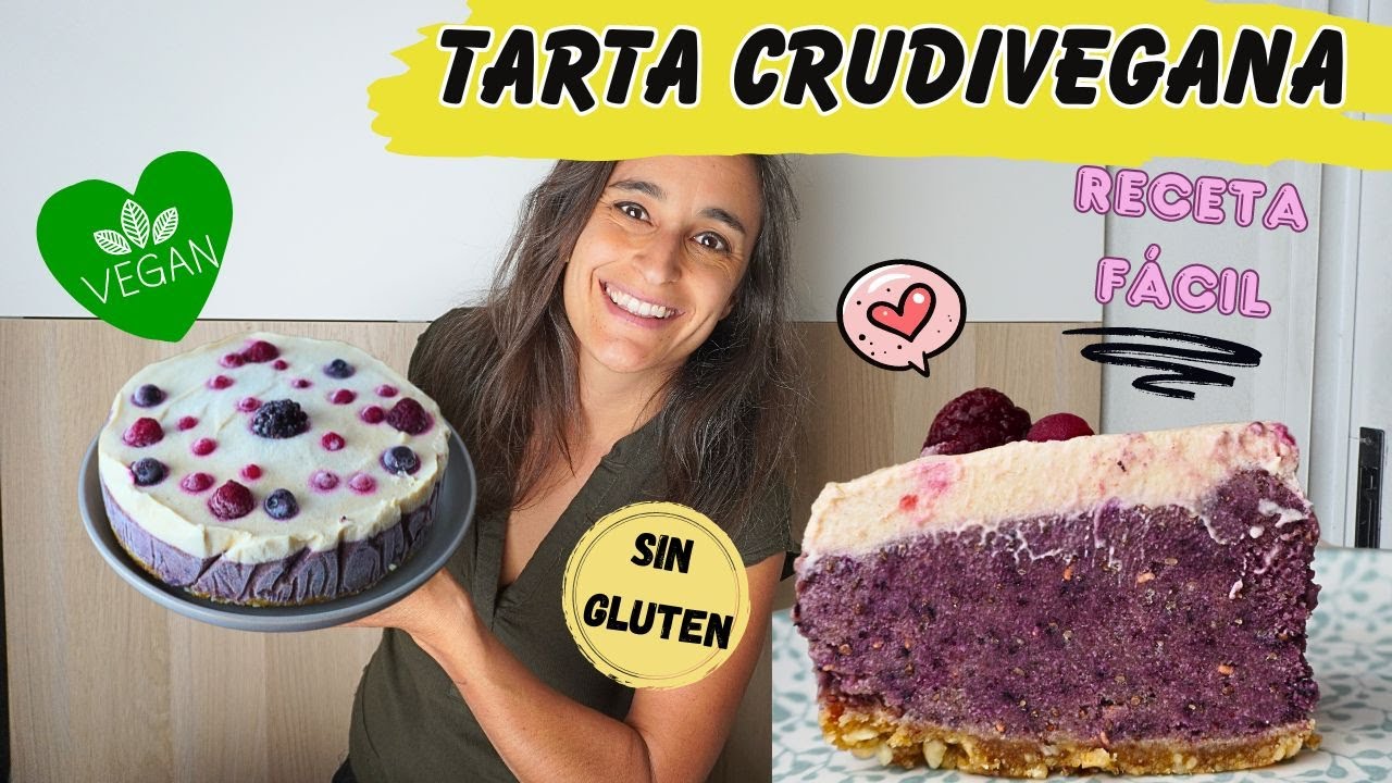 Tarta de Frutos Rojos Crudivegana Sin Gluten Saludable - Sin horno