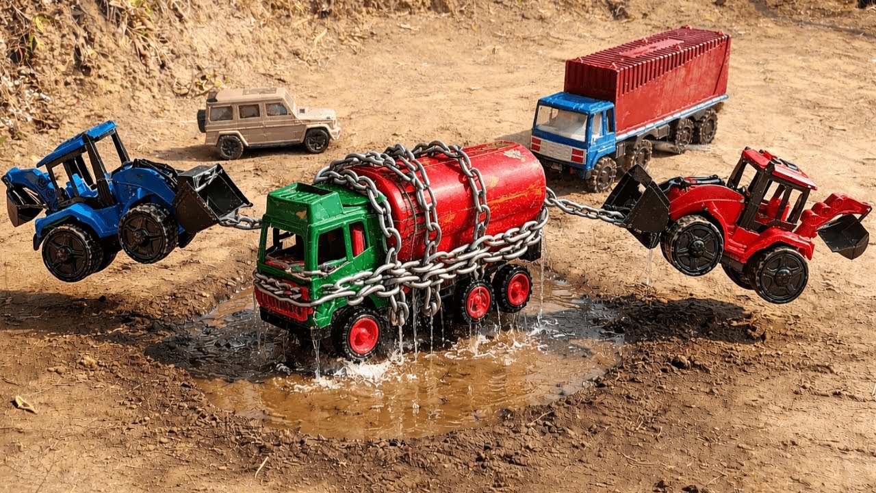 TATA Petrol Tanker Accident Pulling Out JCB 5CX  | JCB Cartoon | Cartoon Video 