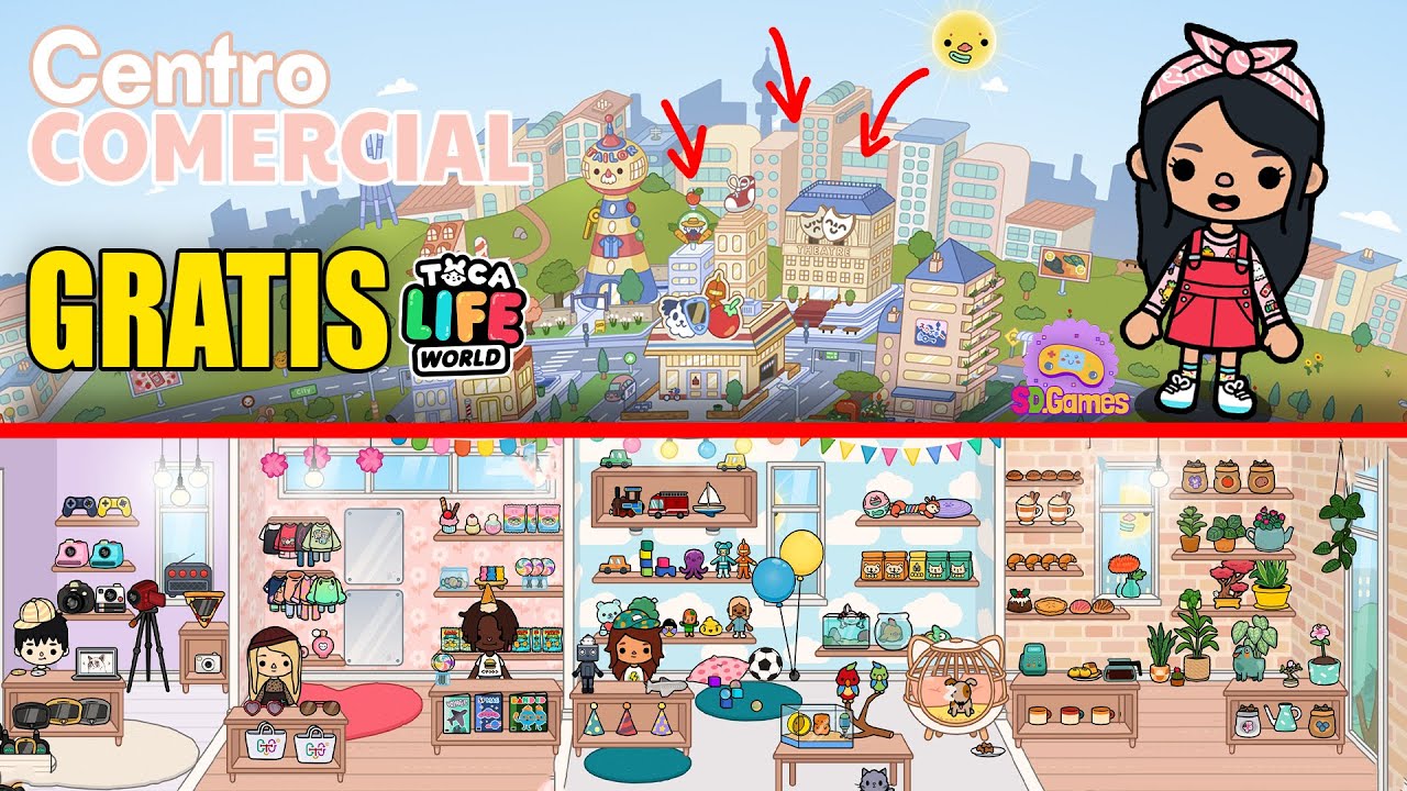 Crea un CENTRO COMERCIAL en la versión GRATIS de Toca Life World 👚
