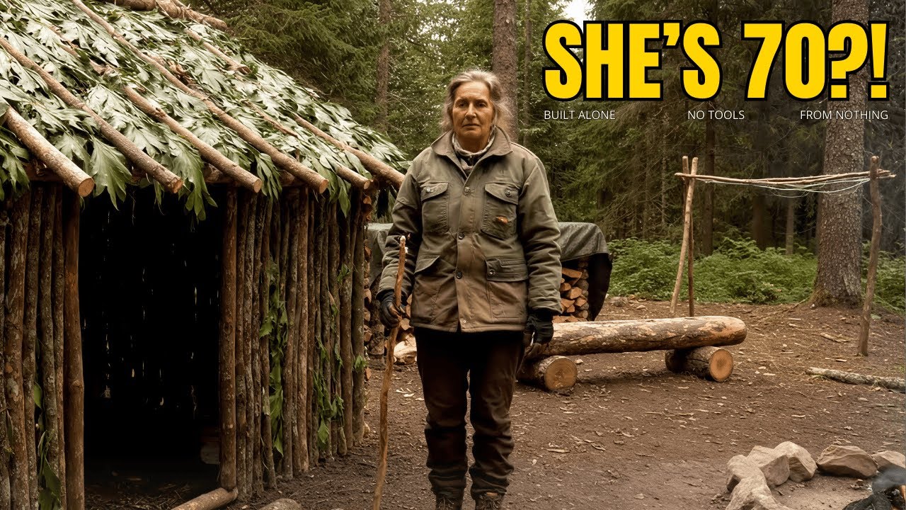 This 70-Year-Old Grandma Built a Tree House From Nothing — No Tools, No Help | Survival Skills