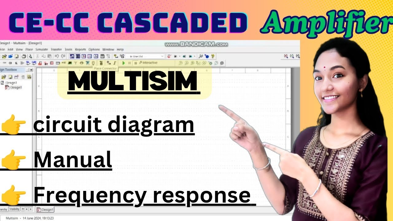 CE-CC Cascaded Amplifier  using #multisim #simulation