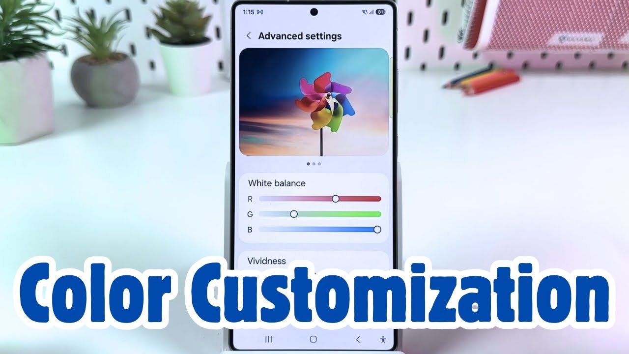 Samsung Galaxy S25 Ultra &mdash; настройка цветов экрана через параметры дисплея