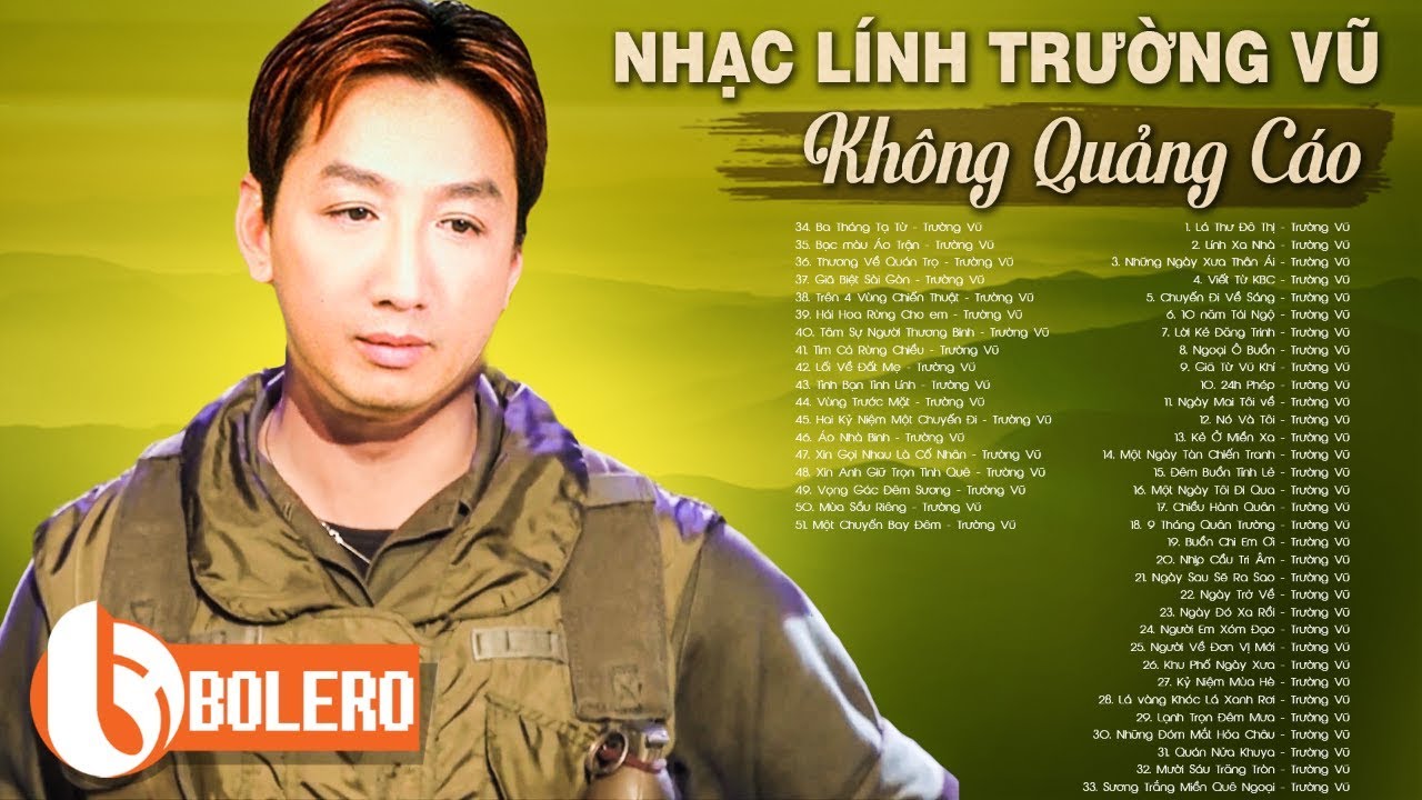 Nhạc Lính Trường Vũ KHÔNG QUẢNG CÁO - LK Lá thư đô thị, Lính xa nhà | Tình Khúc Lính Cảm Động