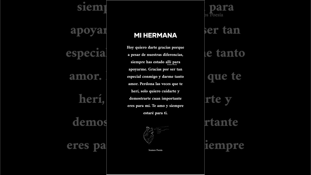 POEMA PARA DEDICAR a MI HERMANA ❤️ #poes&iacute;a