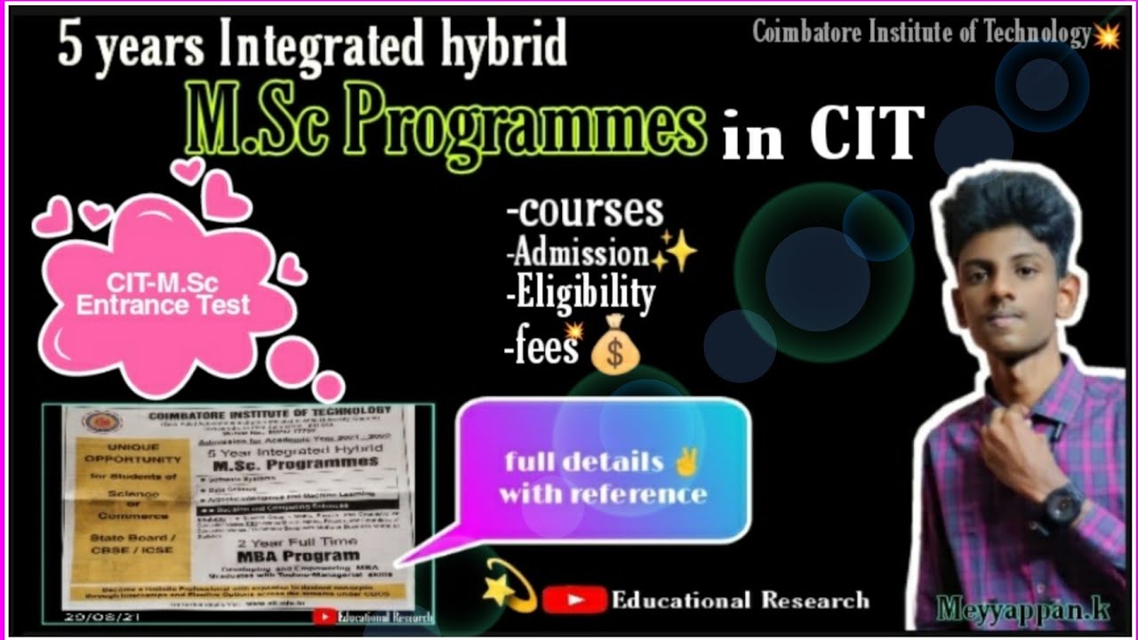 🔥Integrated M.Sc hybrid programme|CIT 🧑&zwj;🎓|5 years|Top placement💥|full details⚡|EducationalResearch✨|