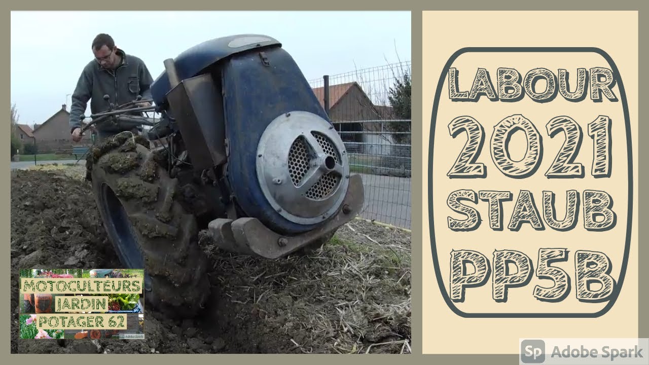 Labour 2021 motoculteur Staub PP5B avec la charrue 1/4 de tour