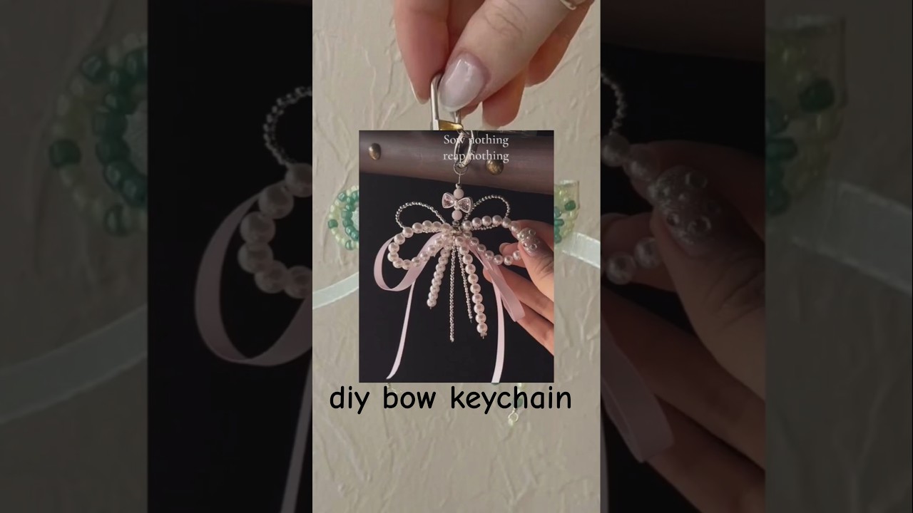 beads from &lrm;⁨@BeadsnFashioncom diy bow keychain | how to make ribbon bow keychain | diy keychain
