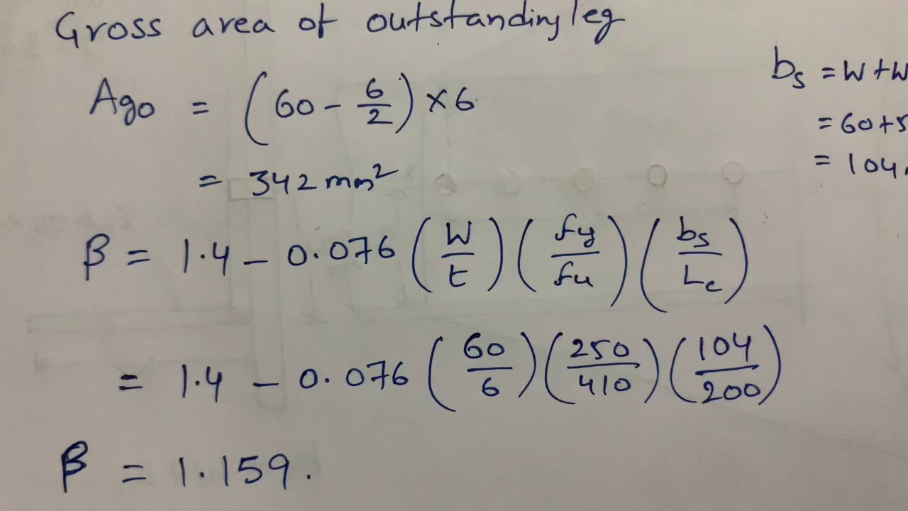 Design tensile strength of the angle which is connected to gusset plate problem