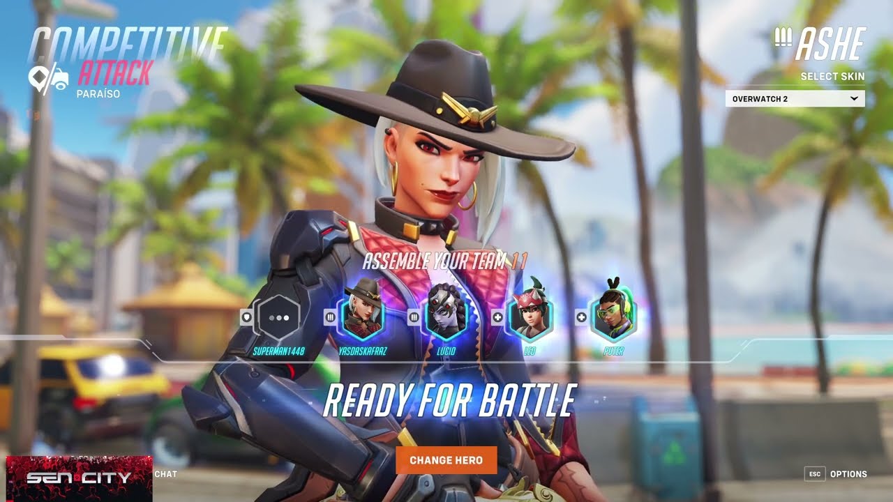 SUREFOUR ASHE GAMEPLAY ON PARAISO!  [ OVERWATCH 2 SEASON 2 TOP 500 ]