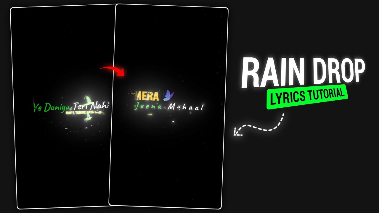 New Trending Rain Drop Lyrics Video Editing In CapCut | Black Screen Lyrics Video Editing