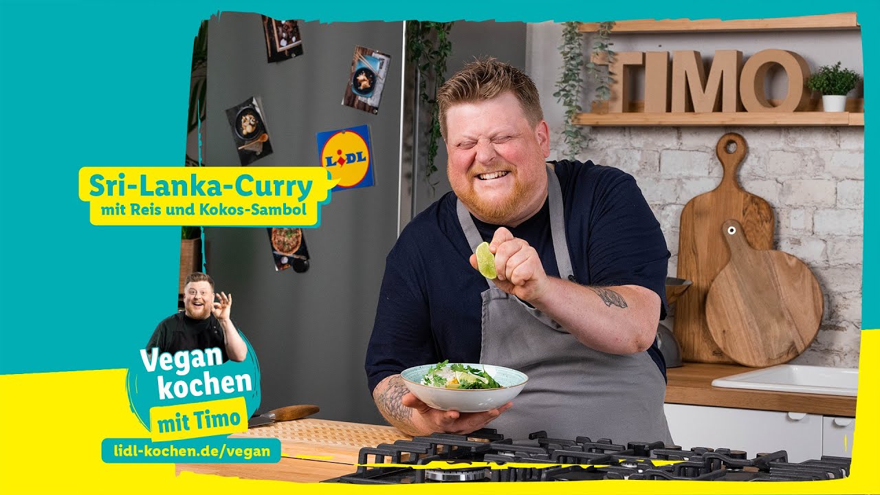 Vegan kochen mit Timo: Sri-Lanka-Curry mit Reis und Kokos-Sambol