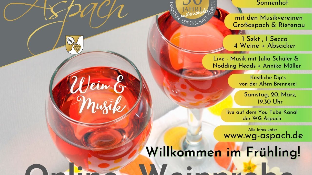 Online-Weinprobe der Weingärtnergenossenschaft Aspach