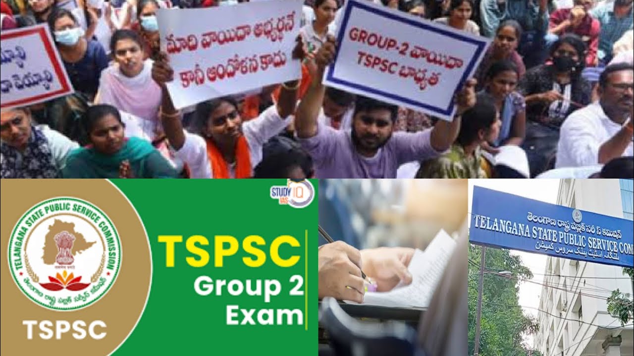 Hyderabad: Hundreds protest demanding postponement of TSPSC Group 2 exam
