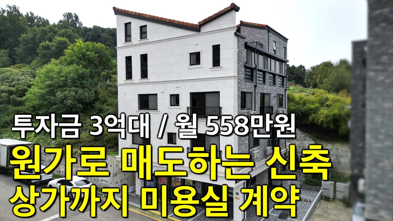 청주 신축 원가처분 상가까지 임대완료 투자금 3억대로 영구조망 주인세대 매수 월 558만원 합리적 매매가