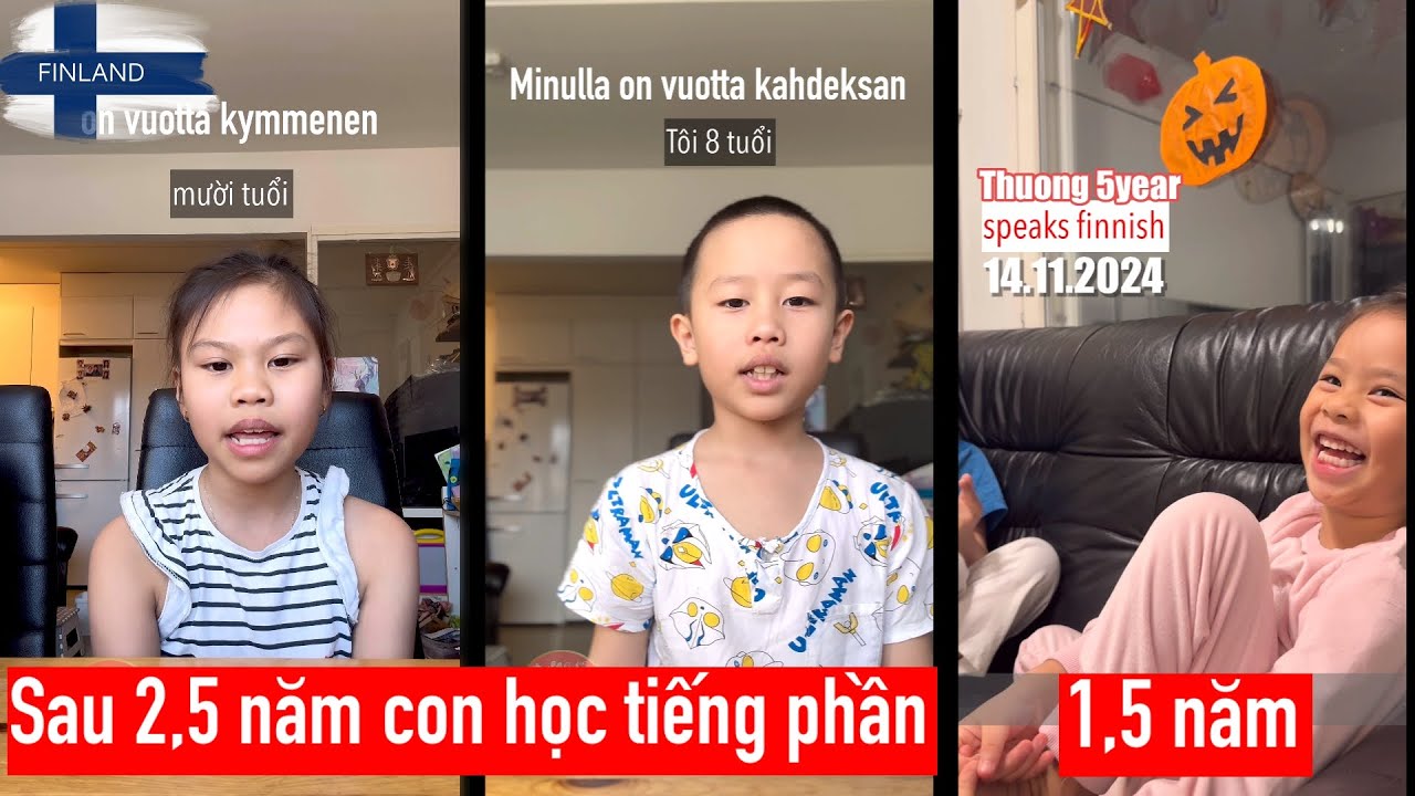 Các con nói tiếng phần lan sau 2,5 năm nhập cư và học tập tại Phần Lan 🇫🇮 260