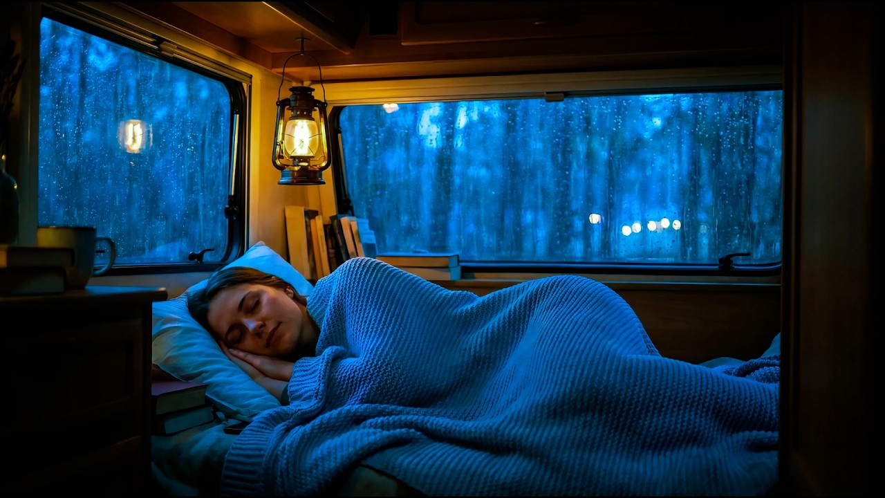 Relaxing Heavy Rain & Thunder Sounds ⛈️ Inside a Car 🚐 — Deep Sleep & Calm Night Ambience