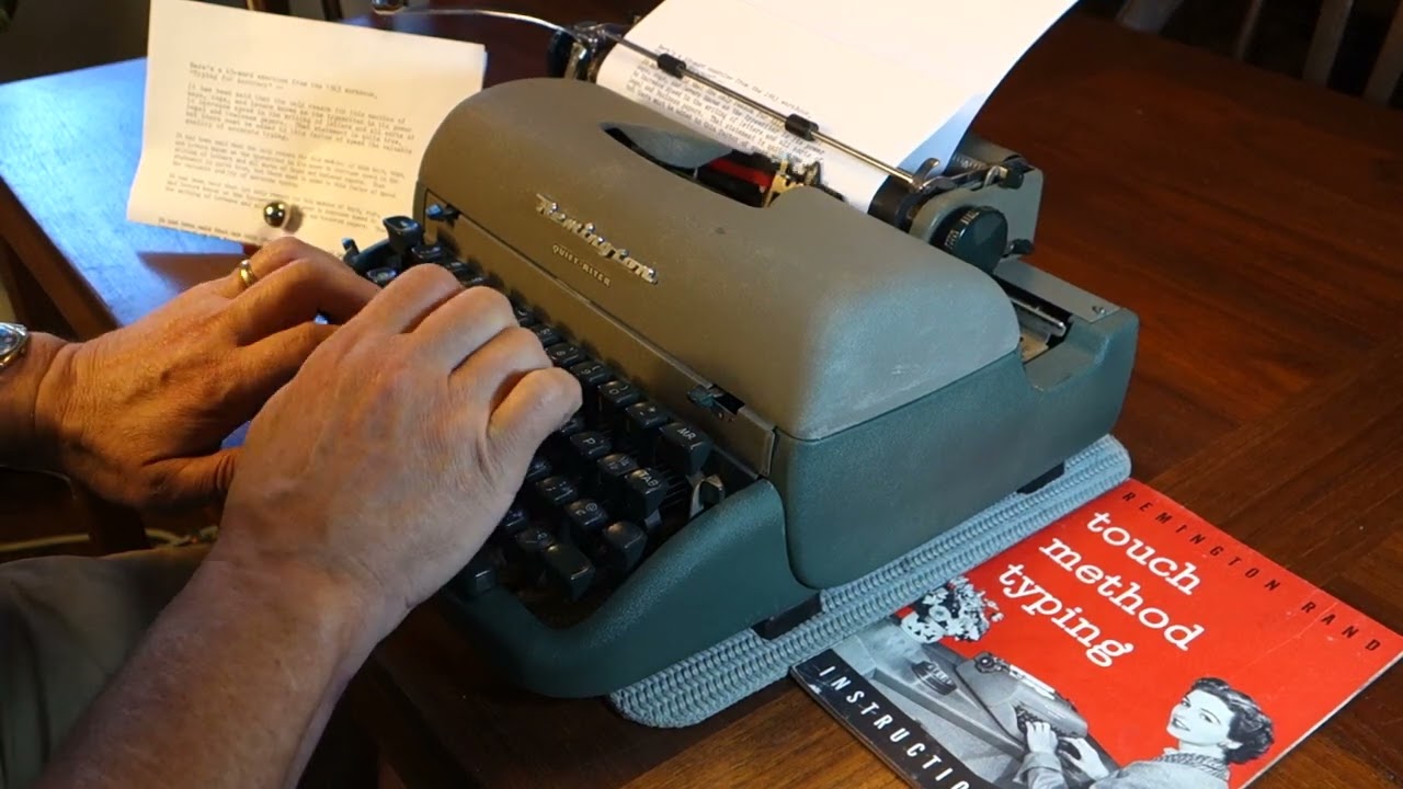 1953 Remington Quiet-Riter typewriter at work