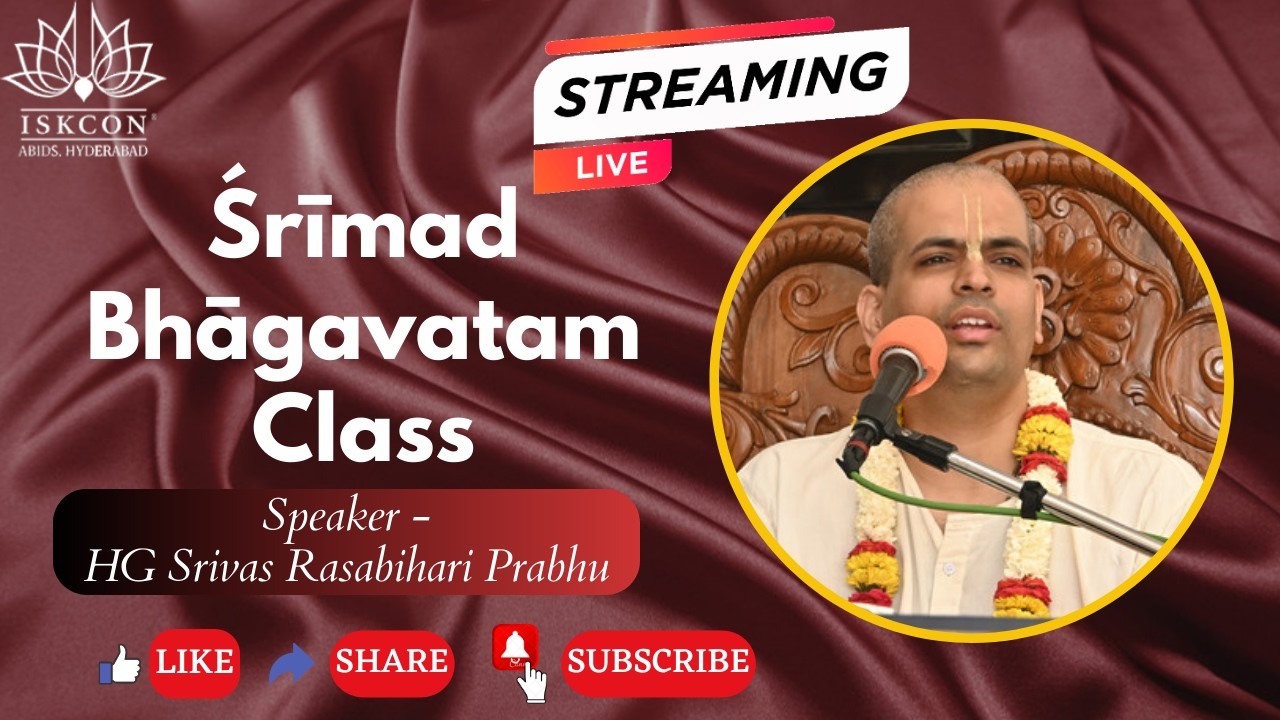 Srimad Bhagavatam Class | SB 5.18.5 | HG Srivas Rasabihari Prabhu | 16-3-26 | ISKCON Abids Hyderabad