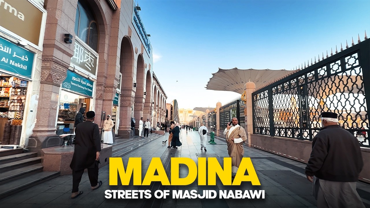 Madina Walking Tour in 4K 🕌 | Rooftop & Surroundings of Masjid Nabawi