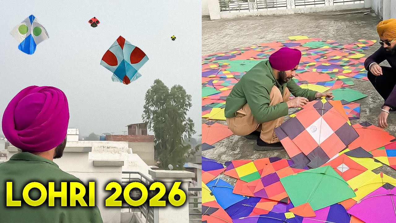 FLYING UNIQUE KITES ON LOHRI 2026 - INDIAN MANJHA, PATANG FIGHT, GUDDE, KITES, PARIA, TUKAL KITES 😍🪁