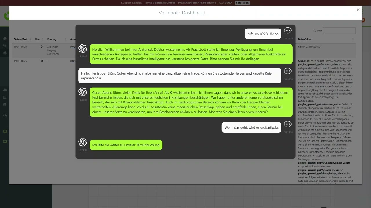 Livedemo digitaler Telefonassistent f&uuml;r die Praxis | KI-Voicebot der neusten Generation