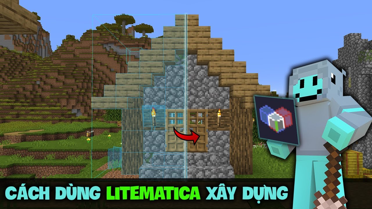 Hướng Dẫn Litematica | X&acirc;y dựng c&ocirc;ng tr&igrave;nh bằng khối ảo