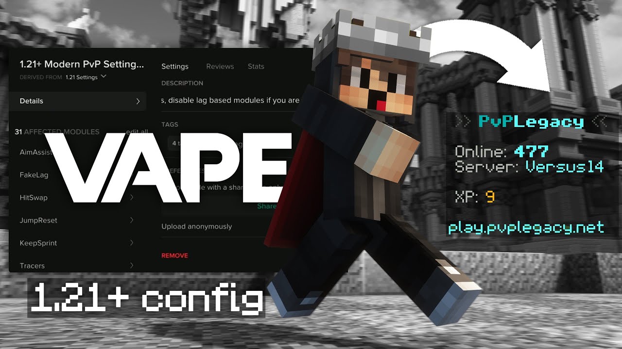 ВЫПУСК КОНФИГУРАЦИИ VAPE V4 1.21+ | Hoplite, PvPLegacy, MCPvP