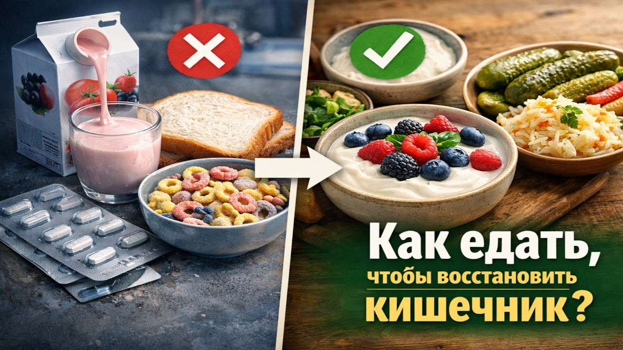 Кишечник ПОСЛЕ антибиотиков: ЧТО ЕСТЬ, чтобы его спасти? (А что убьёт его навсегда)