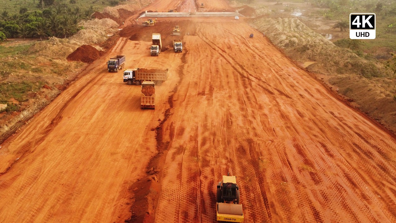 Heavy Equipment in Action on Sunyani Outer Ring Road Big Push Project 4K
