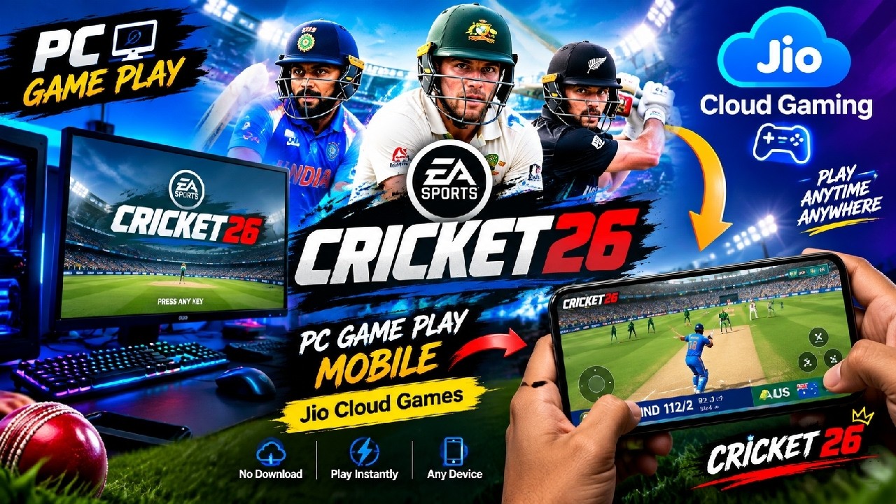 🛑🛑 Cricket 26 mobile play jio cloud games # cricket26