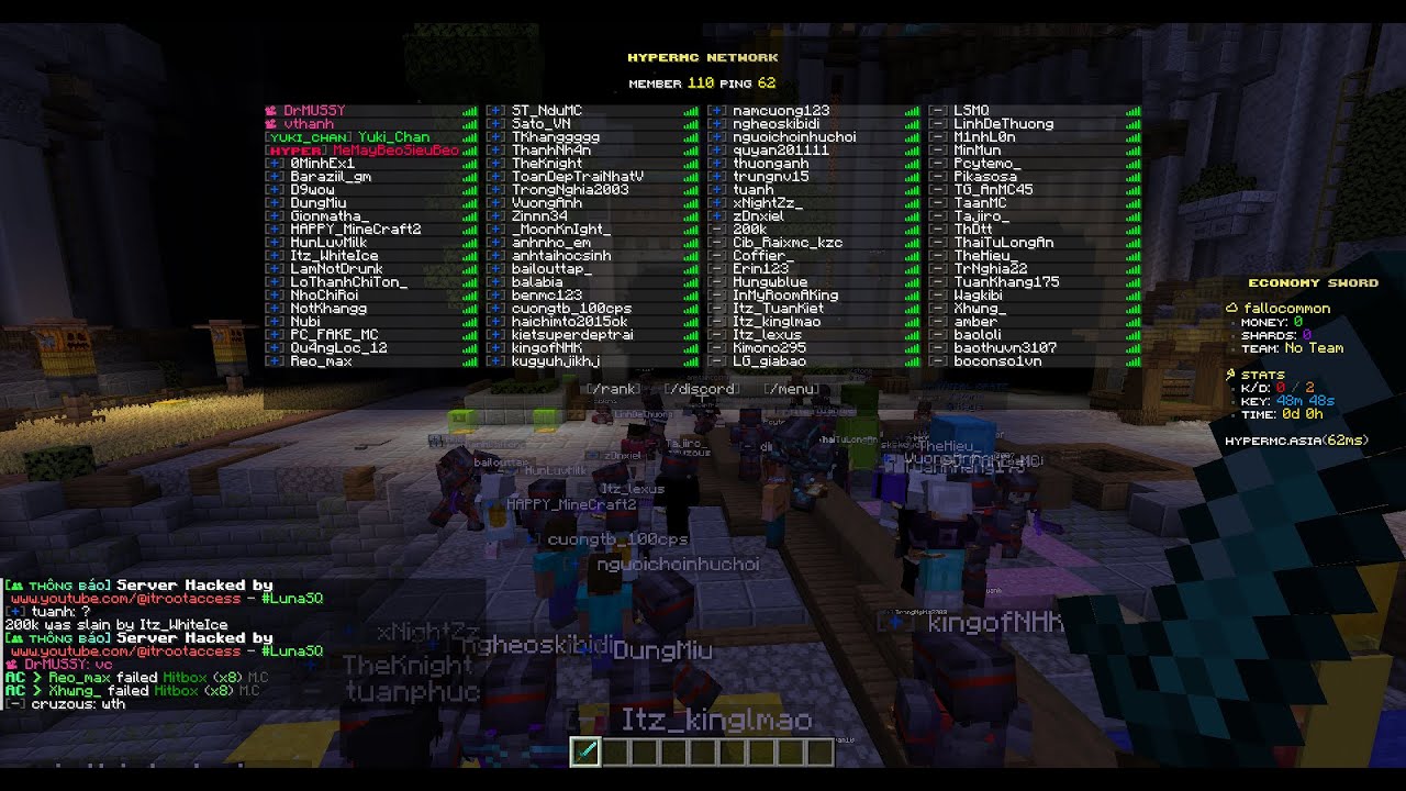 Hypermc.asia Server Griefing 200on last video
