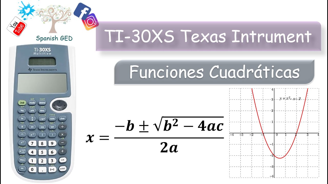 Calculadora TI-30XS Texas intrument - Funciones cuadráticas