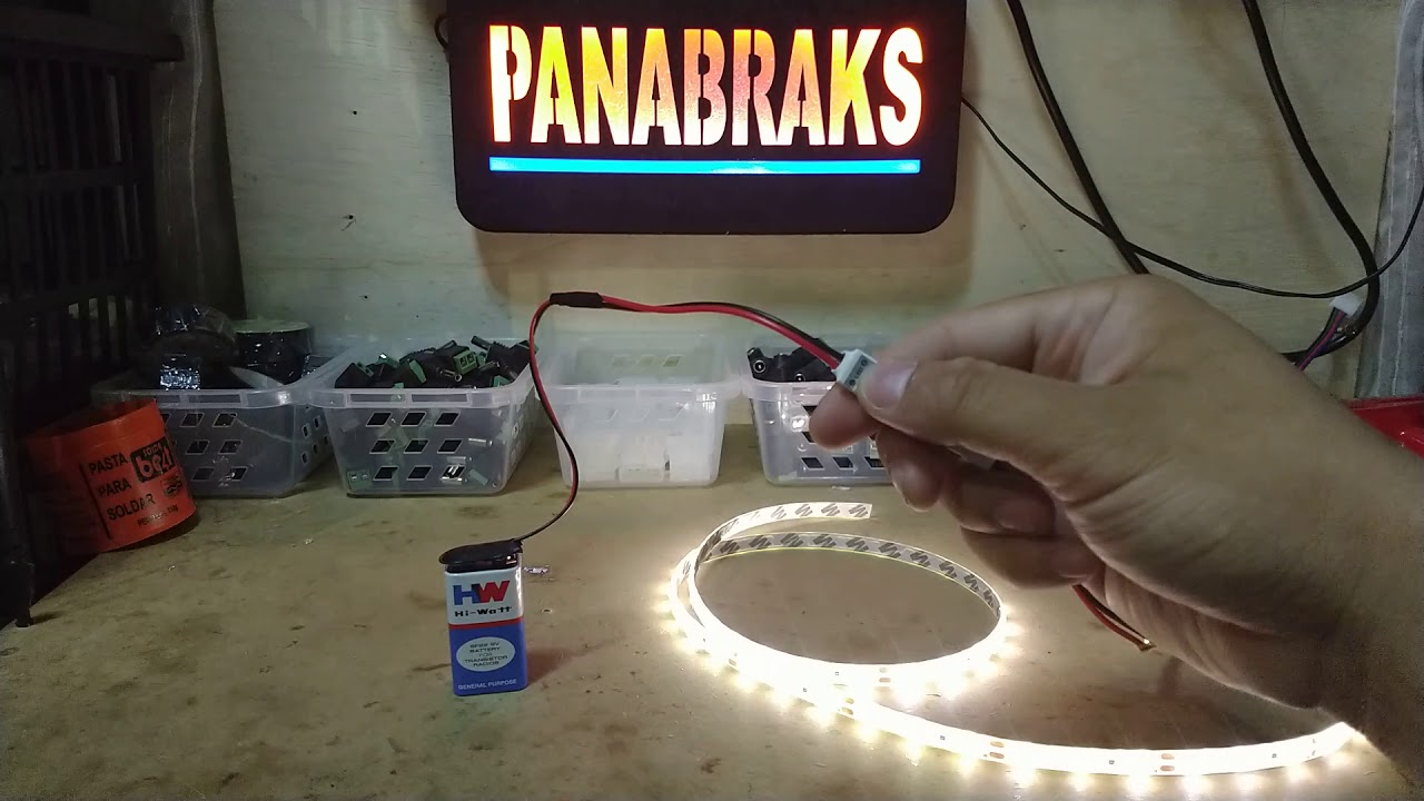 Panabraks fita led modelo 3528 Branco quente  usando bateria 9v  (11) 984461978