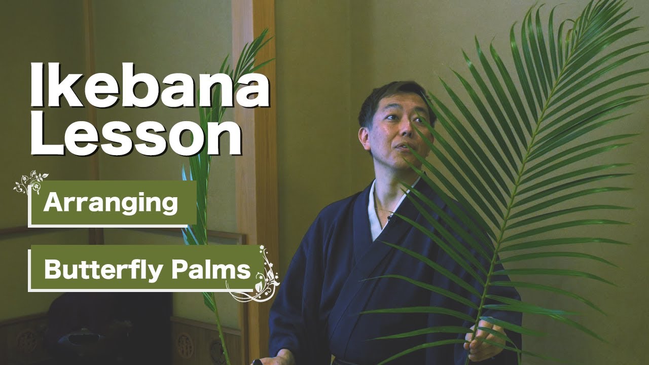 Ikebana Lesson | Tropical Ikebana | Arranging Butterfly Palms