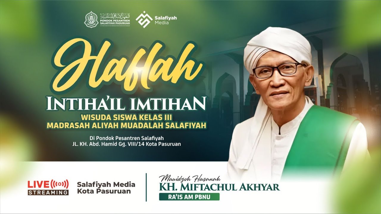 [LIVE] HAFLAH INTIHA'IL IMTIHAN WISUDA KELAS 3 MA MUADALAH & SANTRI TPQ | AHAD, 16 FEBRUARI 2025 M.