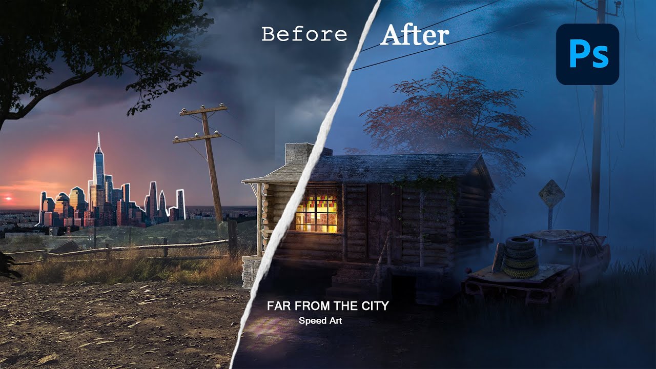 Creating OLD CABIN in Photoshop | Speed Art | Photo Manipulation