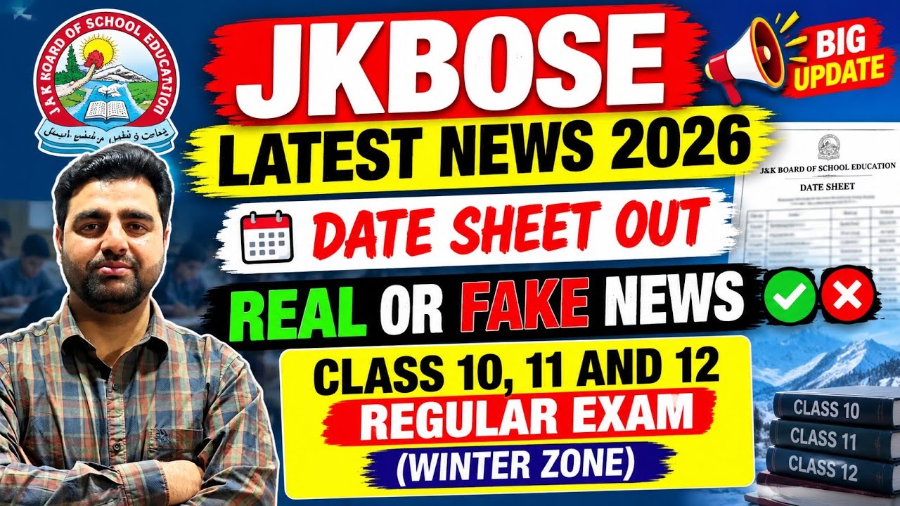 JKBOSE Class 10, 11 & 12 Regular Exam 2026 Winter Zone | Date Sheet Out | Real or Fake?