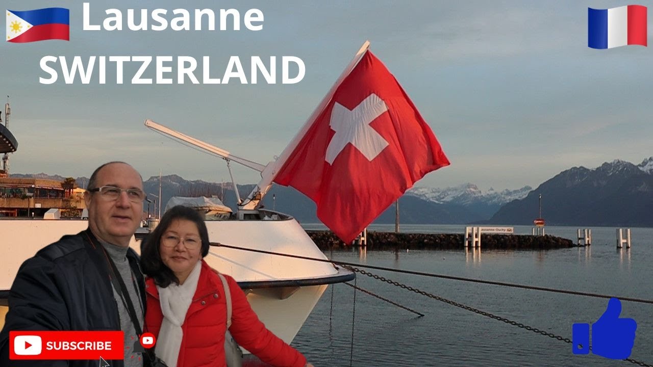 Lausanne. Boat trip on the Leman Lake from Evian (France) to Lausanne (Switzerland)