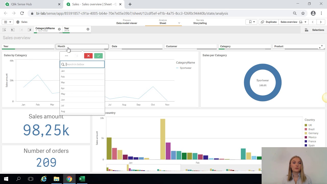 How to create a bookmark using Qlik Sense