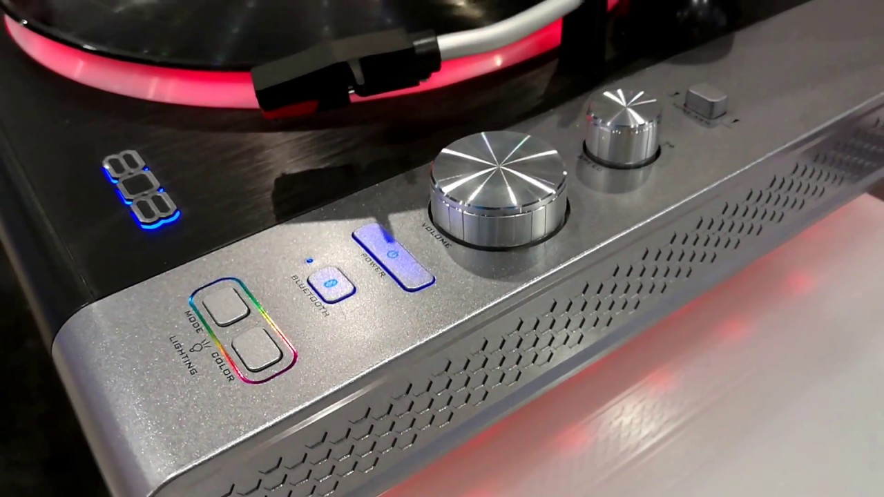 808 Audio TT100BK  turntable with Bluetooth function and LED light show