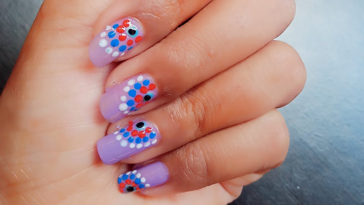 1 min nailart🔥|polka dot nailart|easy dot nailart|dot mandala nailart for beginners|simple nailart