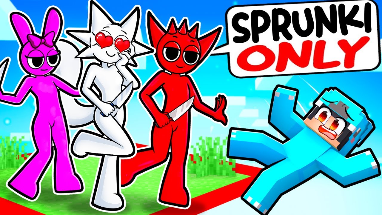 LOCKED on ONE CHUNK With SPRUNKI GIRLS!